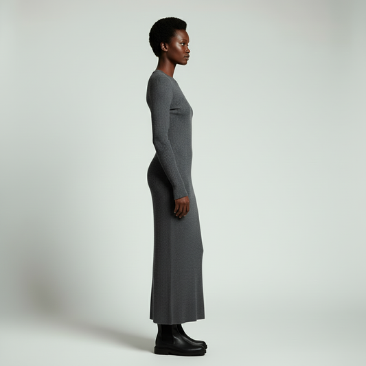 Louviner | Long-Sleeve Ribbed Dress