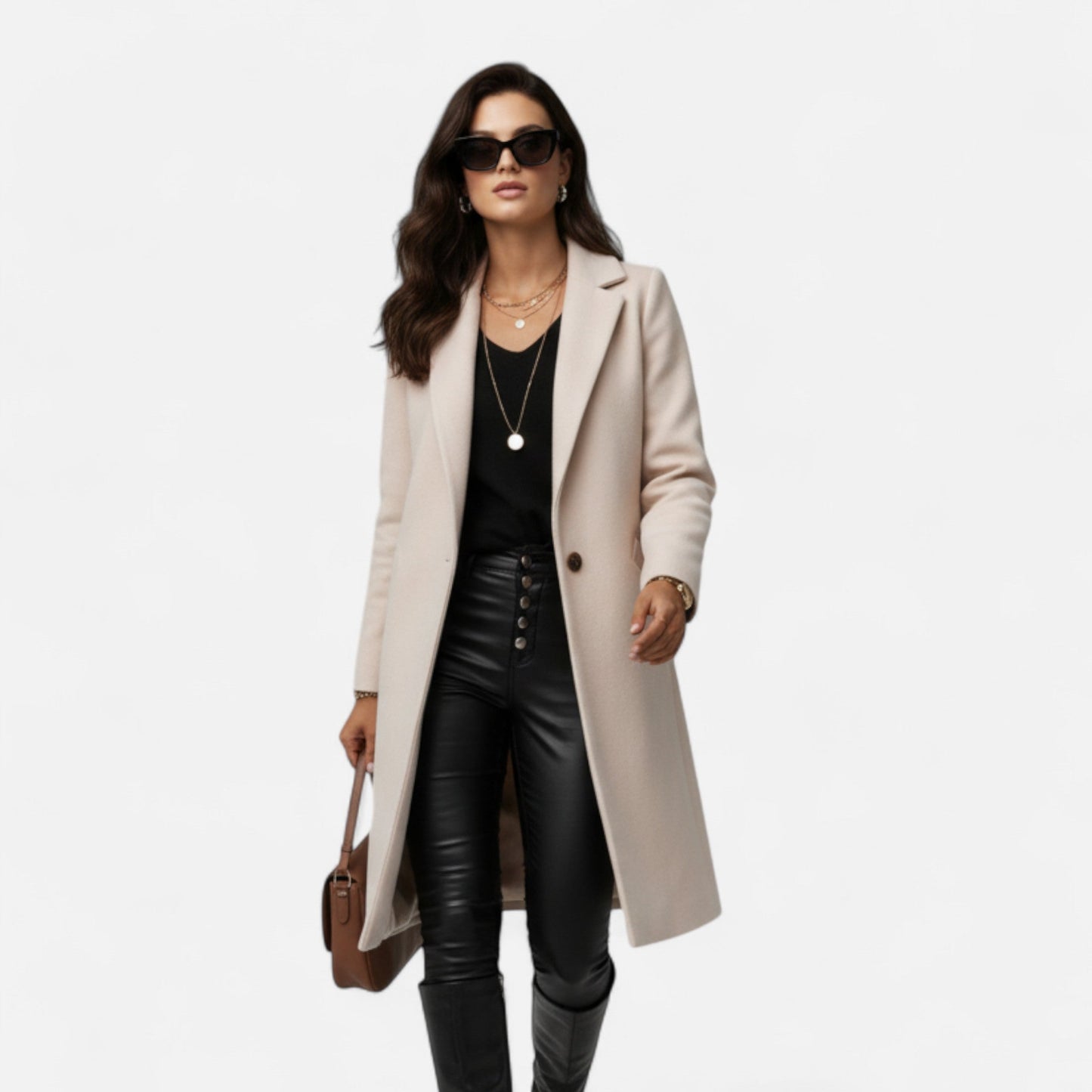 Dorevelle | Women’s Winter Overcoat – Lapel Collar Elegance