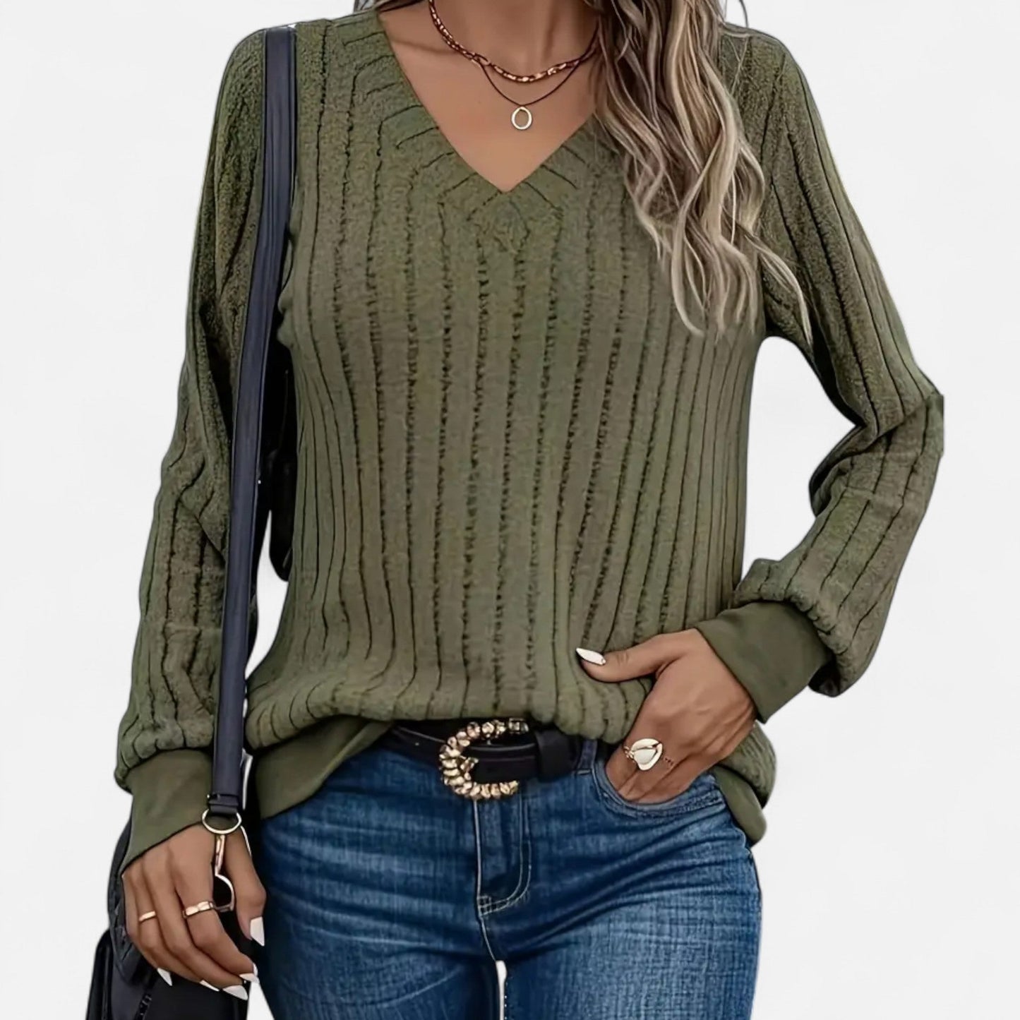Anvoire | Women’s Cashmere V-Neck Sweater
