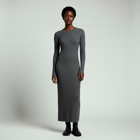 Louviner | Long-Sleeve Ribbed Dress