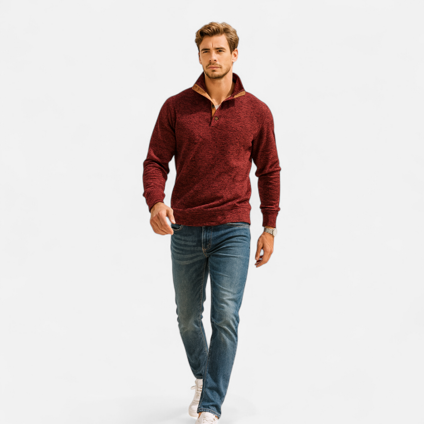 Dorevelle | Men’s Knitted Sweater – Stand Collar Heritage Style