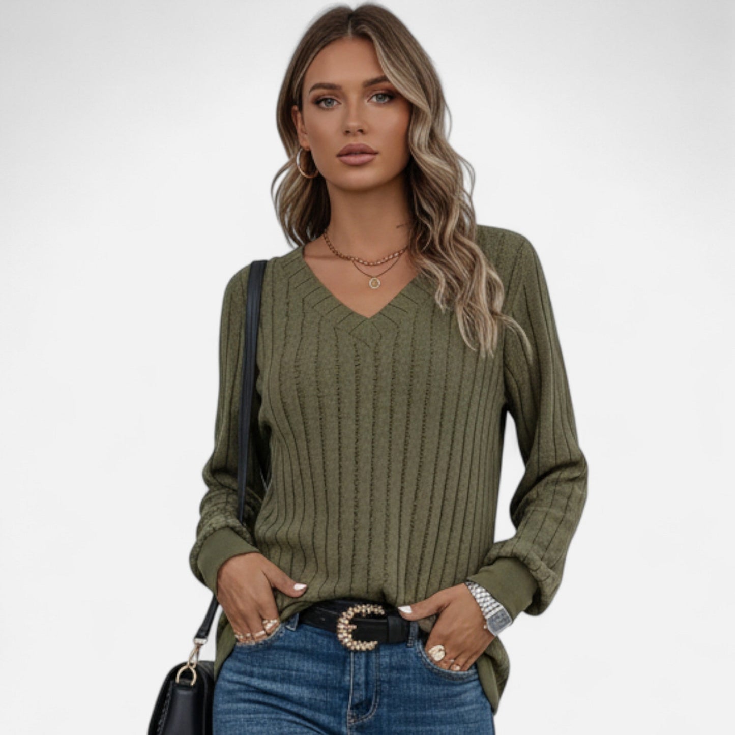 Anvoire | Women’s Cashmere V-Neck Sweater